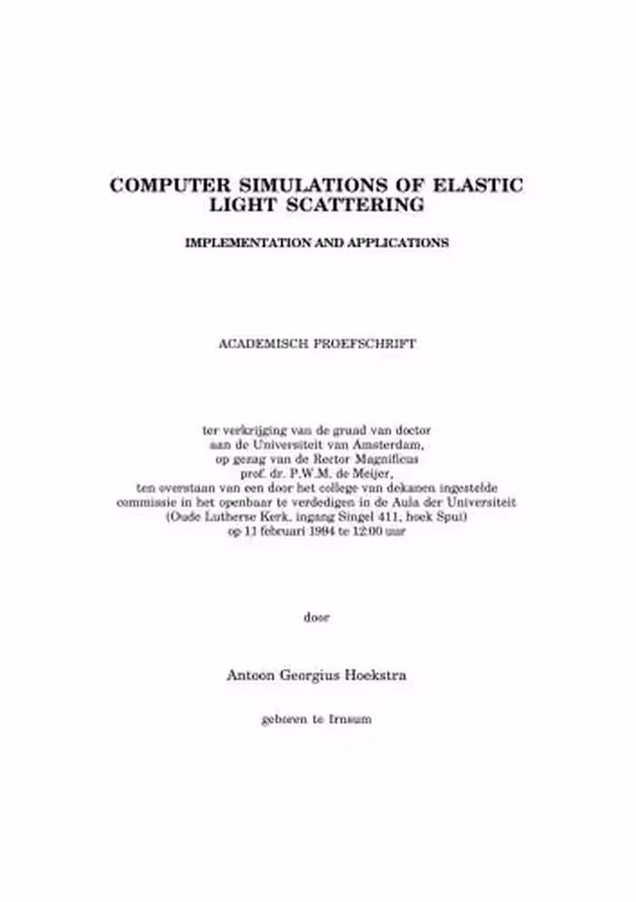 خرید و دانلود نسخه کامل کتاب Computer simulations of elastic light scattering. Implementation and applications
