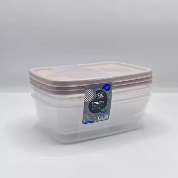 ظرف نگهدارنده 3 عددی 1/2 لیتر صورتی 021016