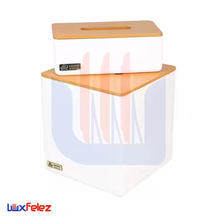 ست سطل و جعبه دستمال عروس نوین مدل اسپرت