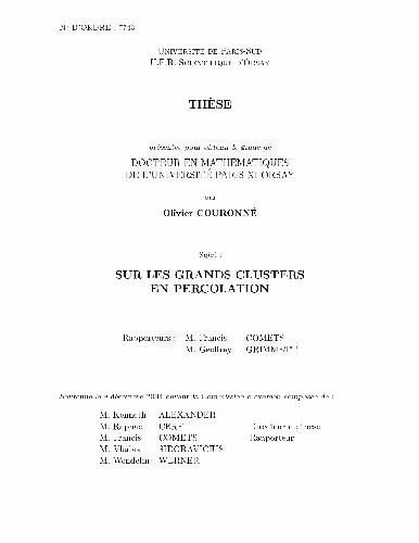 خرید و دانلود نسخه کامل کتاب Sur les grands clusters en percolation