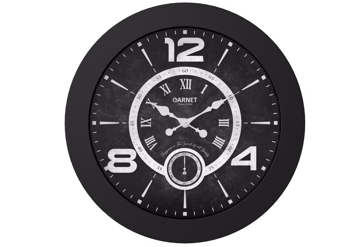 ساعت دیواری گارنت مدل نورای رنگ مشکی کد 5226