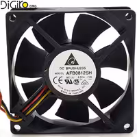 فن 8 در8 در 2.5  12 ولت 510 میلی امپر بلبرینگی