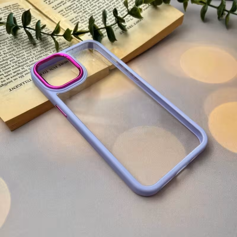 قاب گوشی iPhone 13 آیفون متال دور سیلیکونی شفاف یاسی کد2563