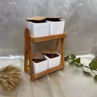 استند 2طبقه مربع 4تایی چوب راش