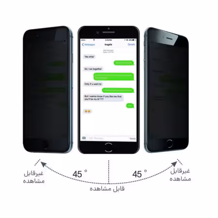 گلس حریم شخصی پرایوسی ایفون 6 محافظ صفحه نمایش شیشه ای خصوصی ایفون Privacy Glass Iphone 6G / Iphone 6S