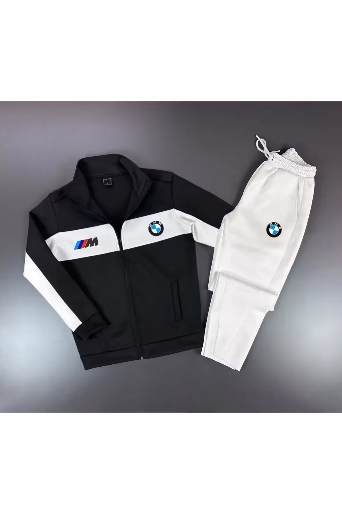 ست غواصی BMW شامل جکت و شلوار ورزشی M Power با نوار الاستیک - 8161