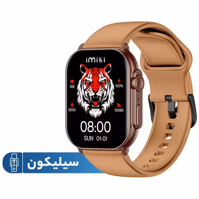 ساعت هوشمند ایمیکی مدل SF1E دارای قابلیت های صفحه نمایش رنگی، صفحه نمایش لمسی، قابلیت مکالمه از طریق بلوتوث بند سیلیکون | کالا مکس