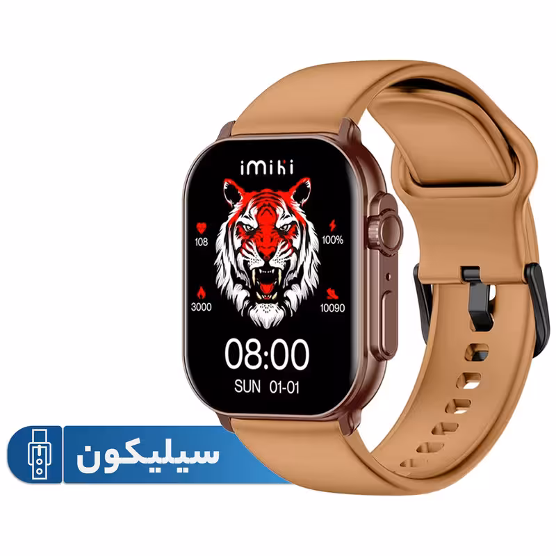 ساعت هوشمند ایمیکی مدل SF1E دارای قابلیت های صفحه نمایش رنگی، صفحه نمایش لمسی، قابلیت مکالمه از طریق بلوتوث بند سیلیکون | کالا مکس