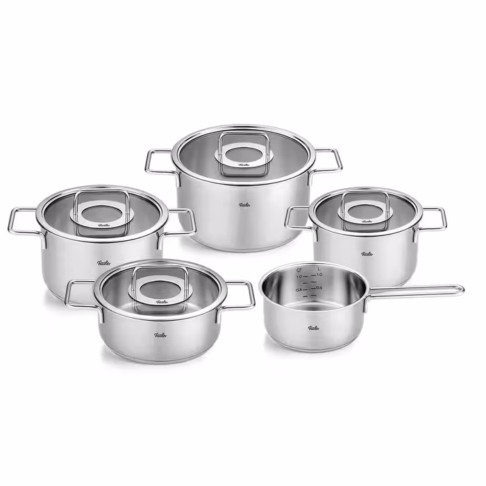 سرویس قابلمه استیل 9 پارچه برند Fissler آلمان مدل Pure Collection