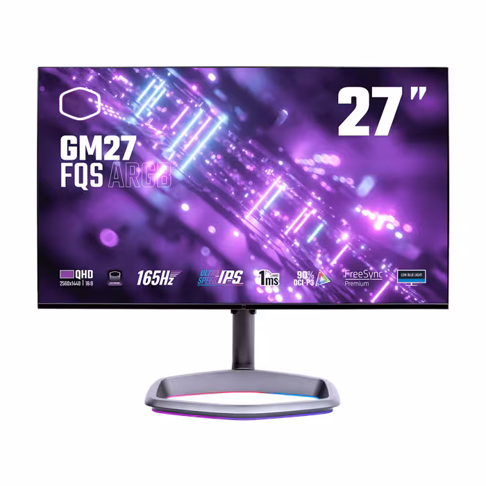 مانیتور گیمینگ 27 اینچ فلت کولرمستر مدل GM27 FQS ARGB