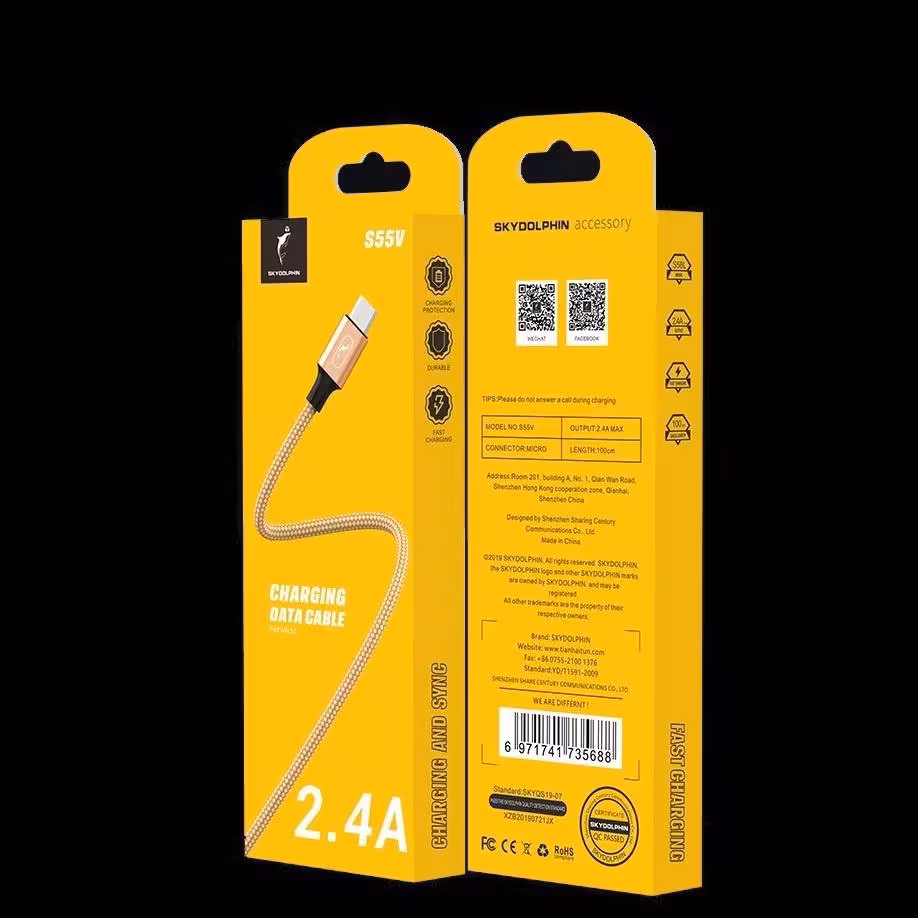 کابل فست شارژ microUSB دلفین مدل S55V طول 1 متر کیفیت عالی