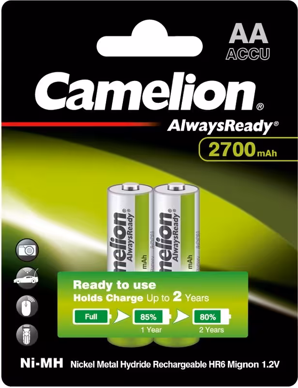 باتری قلمی قابل شارژ CAMELION 2700 MAH بسته دو عددی