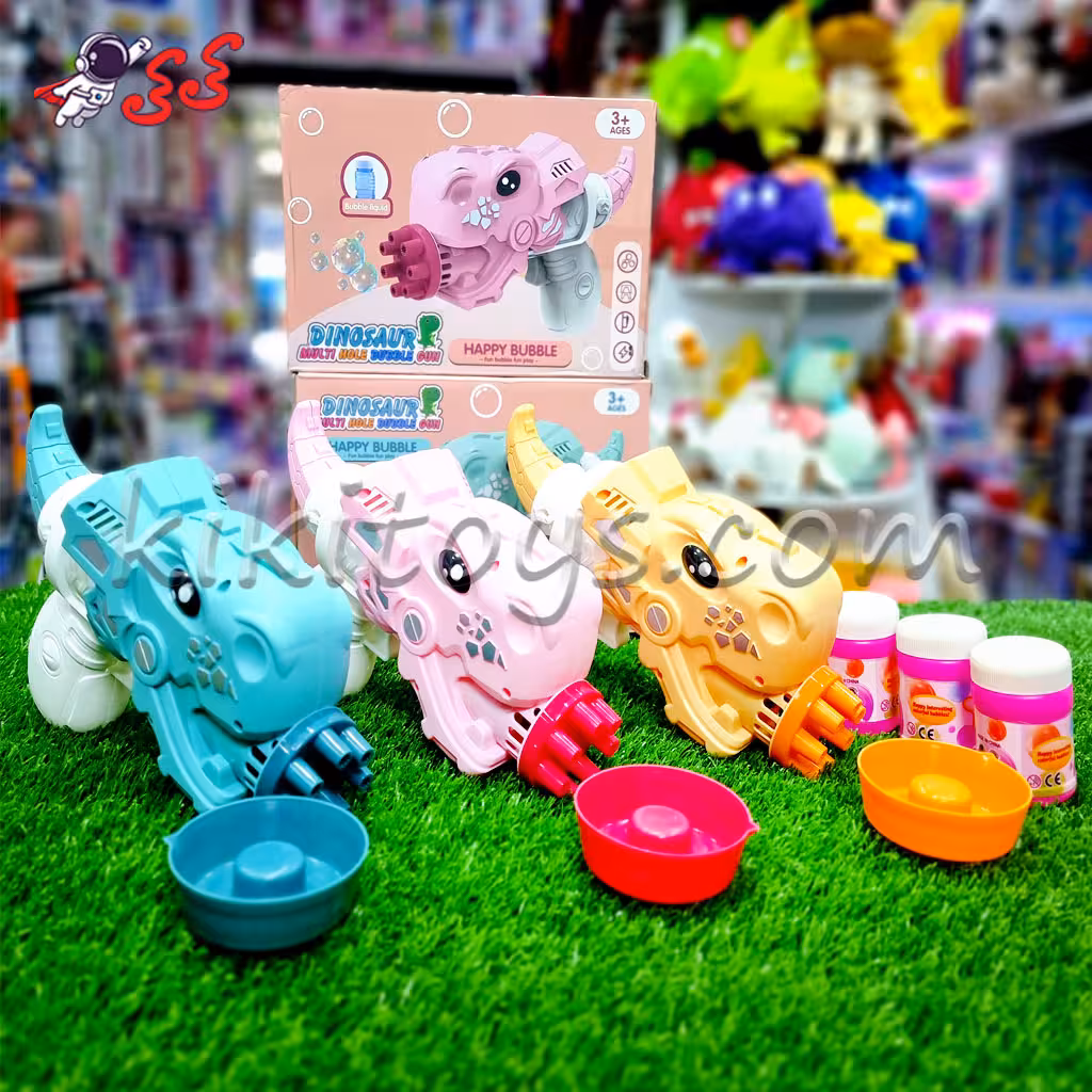 تفنگ حباب ساز اسباب بازی طرح دایناسور BUBBLE GUN