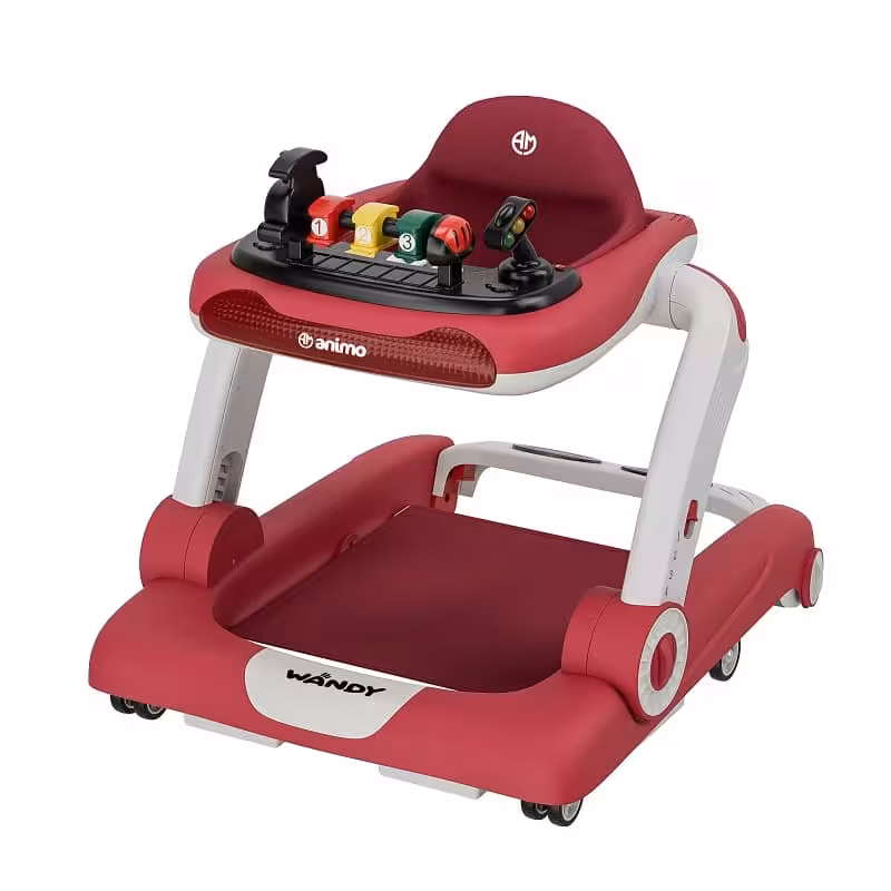 روروک جامپر واکر کودک انیمو المان فول موزیکال چراغدار و اسباب بازی  سه کاره سوپر لاکچری اورجینال Animo قرمز سفیدانیمو