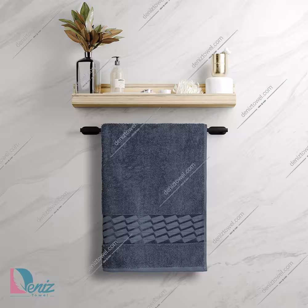 حوله حمامی طرح آرام رنگ نوک مدادی