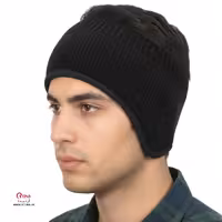 پیشانی بند روگوشی زمستانه/ پسرانه و مردانه مشکی