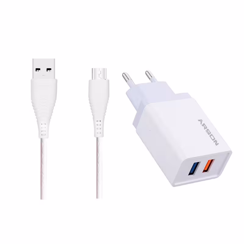 شارژر دیواری 18وات آرسون مدل AN-W24 به همراه کابل تبدیل MICROUSB | کالا مکس