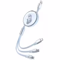 کابل شارژ چند سر جمع شونده USB به Type-C، Lightning و Micro با طول 110 سانتی متر و جریان 2.4 آمپر برند پرووان مدل PCC118R