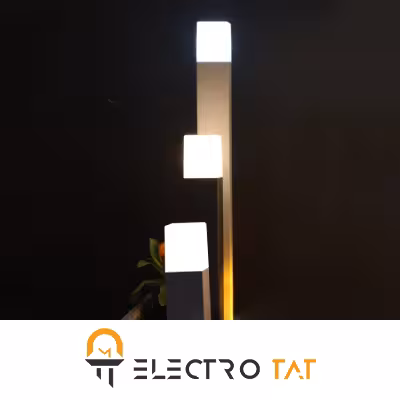 چراغ پارکی مکعب زمرد نور 30 سانتی متری