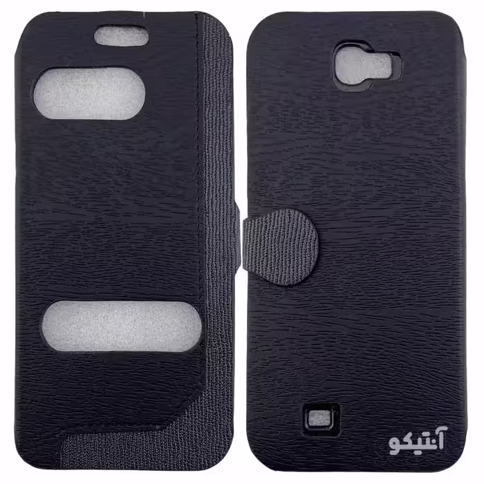 قاب Samsung Note2 مدل کلاسوری طرح چرم / رنگ مشکی – کد 41305