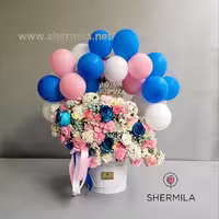 باکس گل و بادکنک روژین