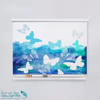 پرده شید اتاق کودک طرح پروانه کد A2756