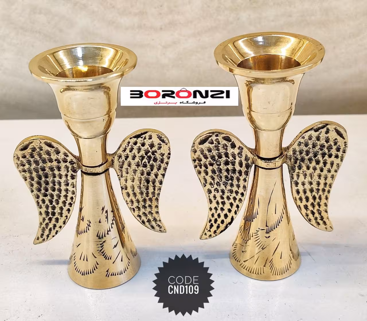 جا شمعی برنزی مدل پری