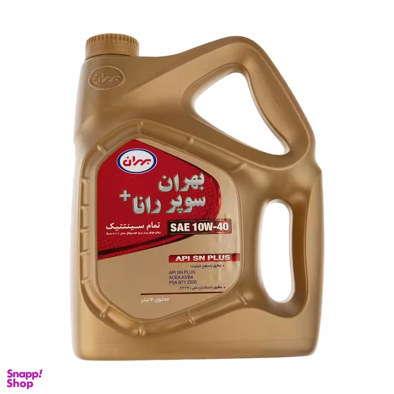 روغن موتور بهران مدل سوپر رانا پلاس SAE 10W-40 حجم 4 لیتر