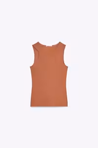 تاپ زنانه زارا SLEEVELESS LINEN BLEND T-SHIRT | تهران زارا TehranZara