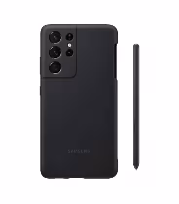 کاور محافظ مدل Silicon مناسب برای گوشی سامسونگ Galaxy S21 Ultra به همراه قلم نوری