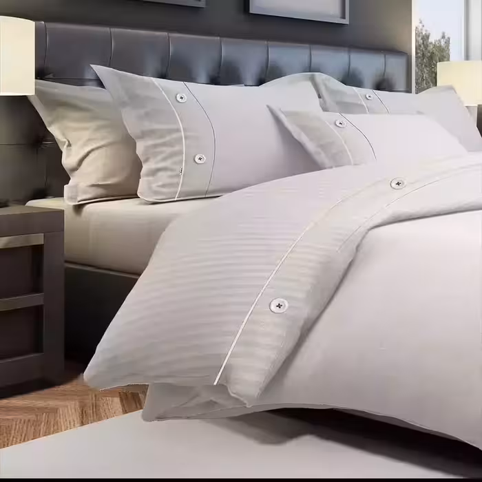 سرویس روتختی دونفره مدل هتلی کتان 6 تیکه سایز 160 در 200 سانتیمتر