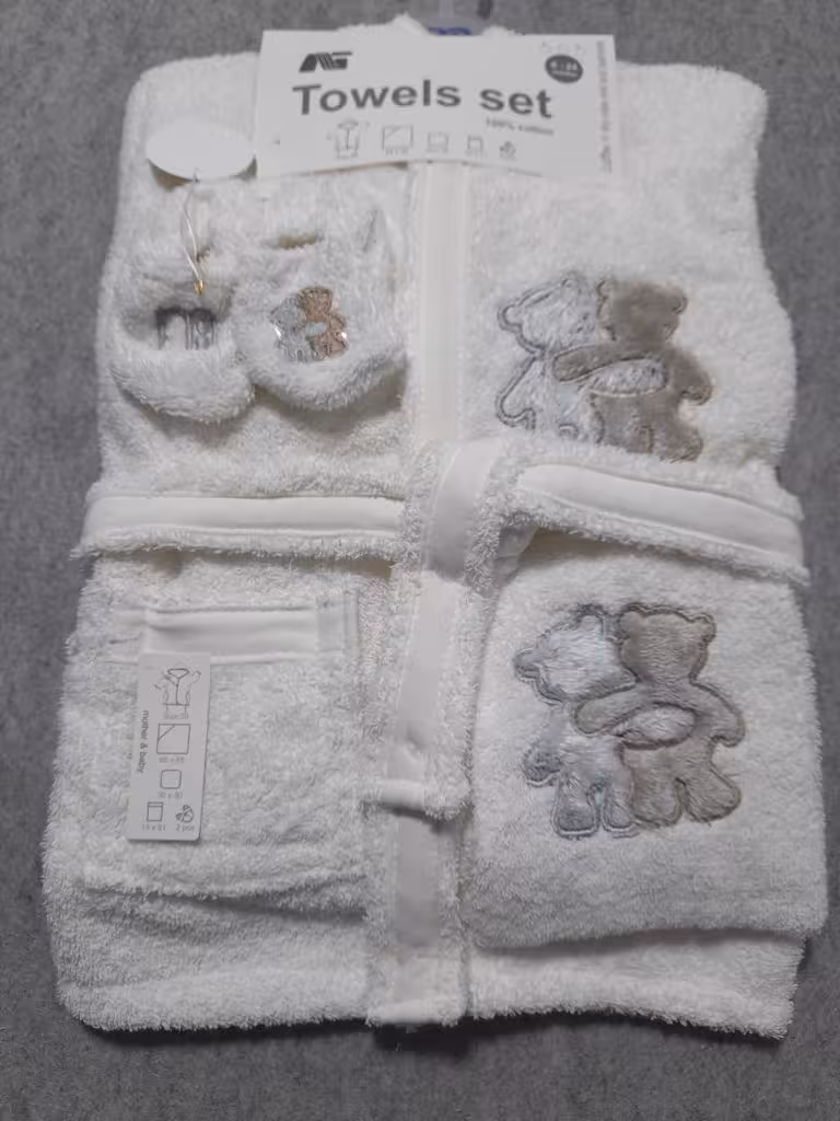 ‎ست حوله نوزادی مادرکر لوکس دو خرس پشمالو