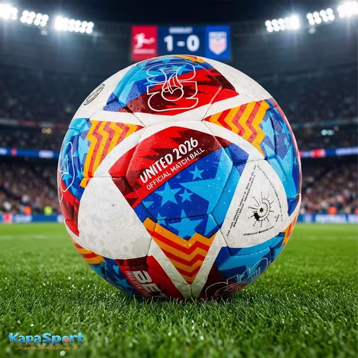 توپ فوتبال سایز 5 مدل جام جهانی 2026 (World Cup) دوختی و ضدآب