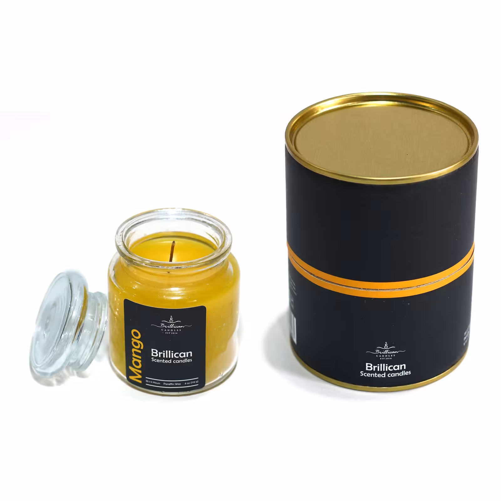 شمع جار عطری شیشه ای با درب شیشه ای - رایحه لنبه