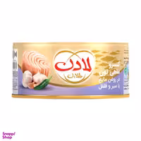 کنسرو ماهی تن در روغن مایع با سیر و فلفل لادن وزن 180 گرم