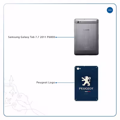 برچسب پوششی ماهوت مدل Peugeot-Logo مناسب برای تبلت سامسونگ Galaxy Tab 7.7 2011 P6800