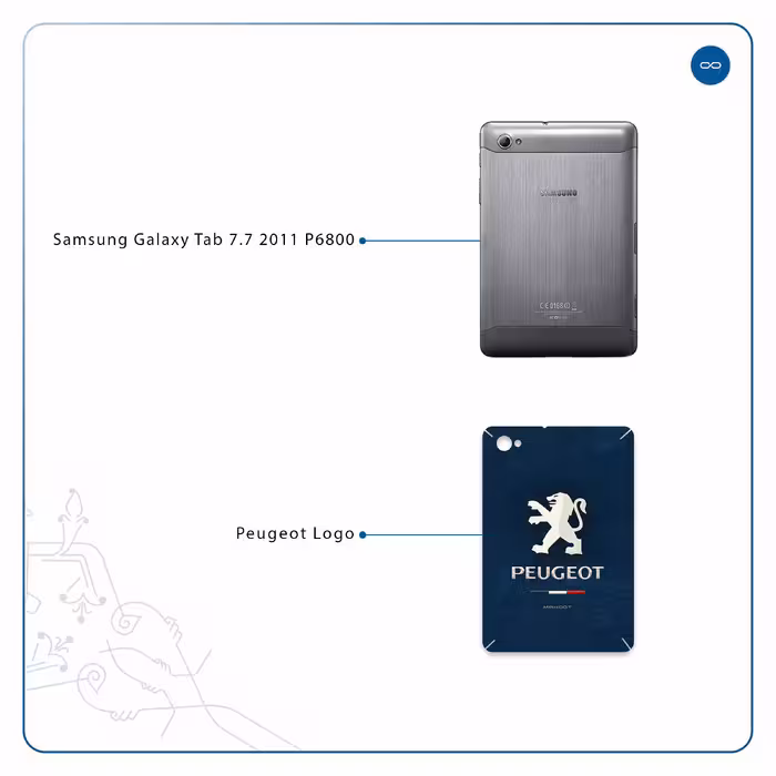 برچسب پوششی ماهوت مدل Peugeot-Logo مناسب برای تبلت سامسونگ Galaxy Tab 7.7 2011 P6800