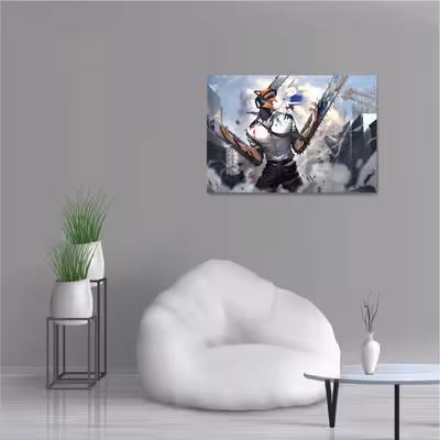 تابلو شاسی طرح انیمه مرد اره برقی دنجی Chainsaw Man Anime Denji Kun مدل NV0504