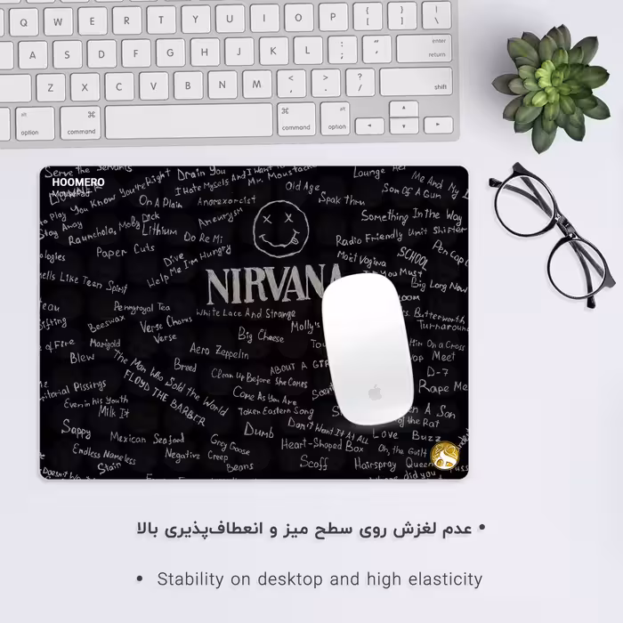 ماوس پد هومرو مدل A6053 طرح گروه راک نیروانا