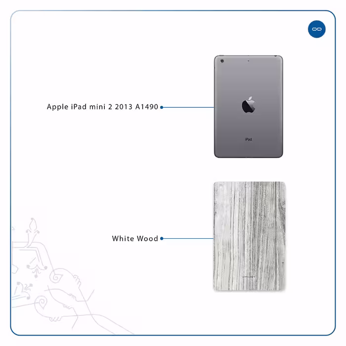 برچسب پوششی ماهوت مدل White Wood مناسب برای تبلت اپل iPad mini 2 2013 A1490