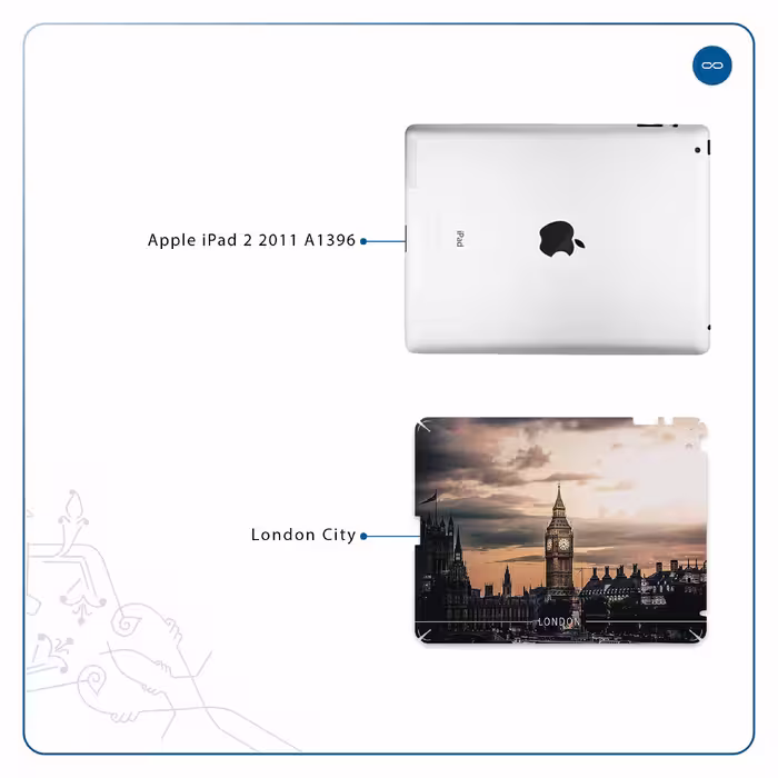 برچسب پوششی ماهوت مدل London City مناسب برای تبلت اپل iPad 2 2011 A1396