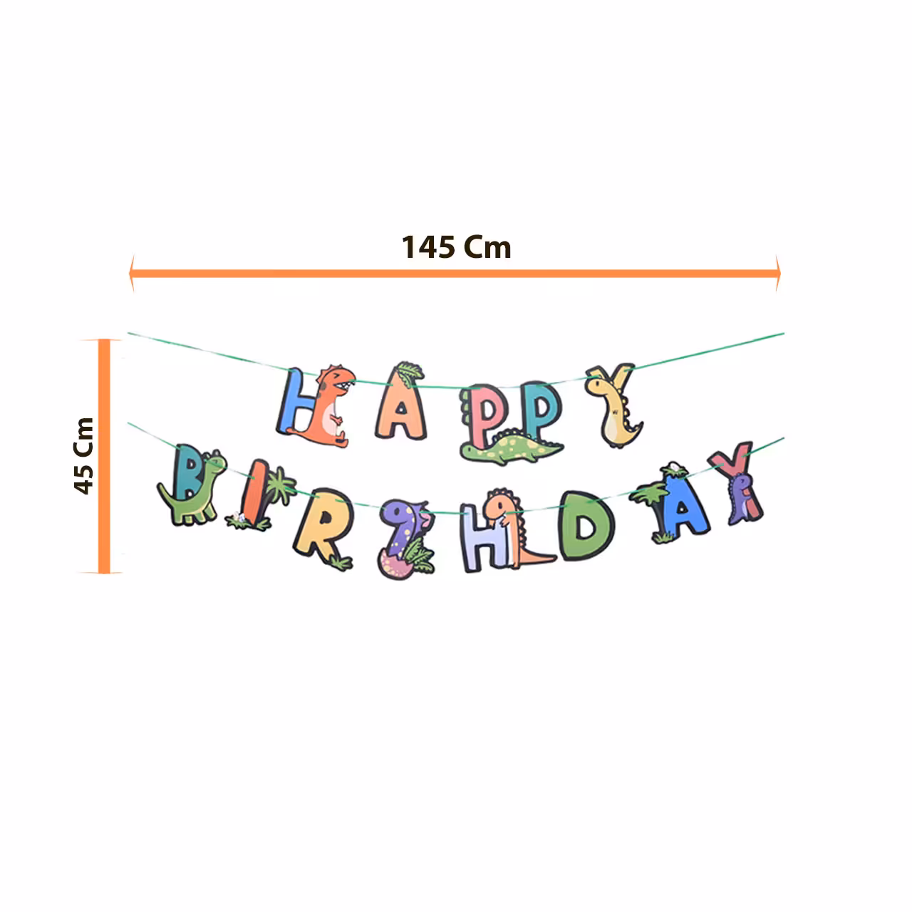 ریسه تولد مدل تولد مبارک طرح دایناسور کد 03 