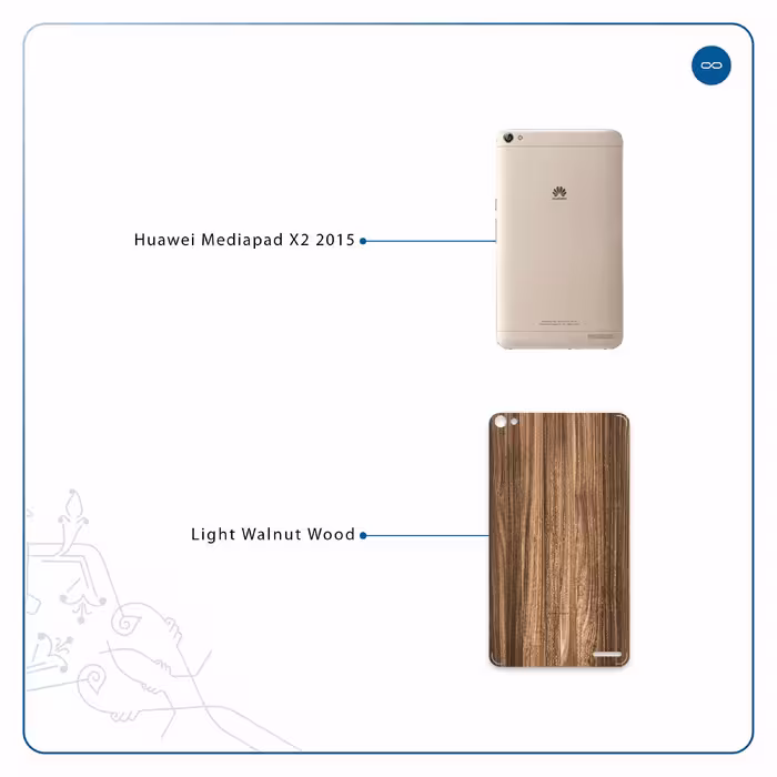 برچسب پوششی ماهوت مدل Light Walnut Wood مناسب برای تبلت هوآوی Mediapad X2 2015
