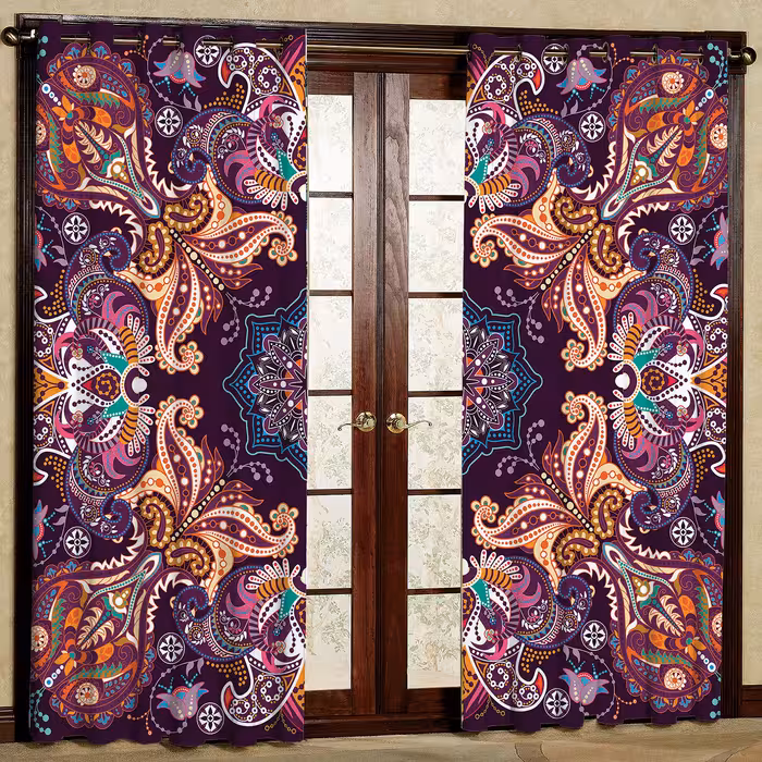 پرده مدل مخمل پانچی کد 1347 سایز 140x280 سانتی متر