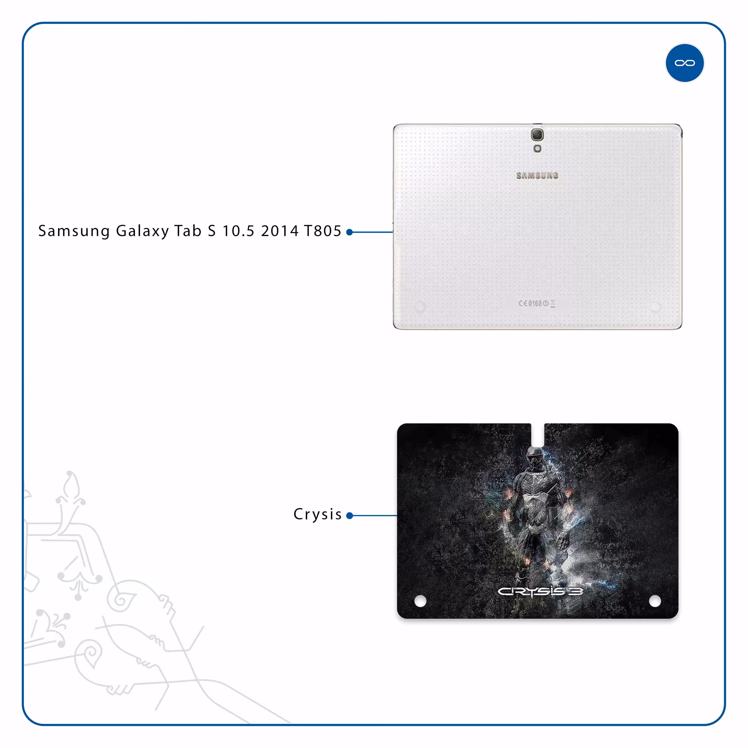 برچسب پوششی ماهوت مدل Crysis مناسب برای تبلت سامسونگ Galaxy Tab S 10.5 2014 T805