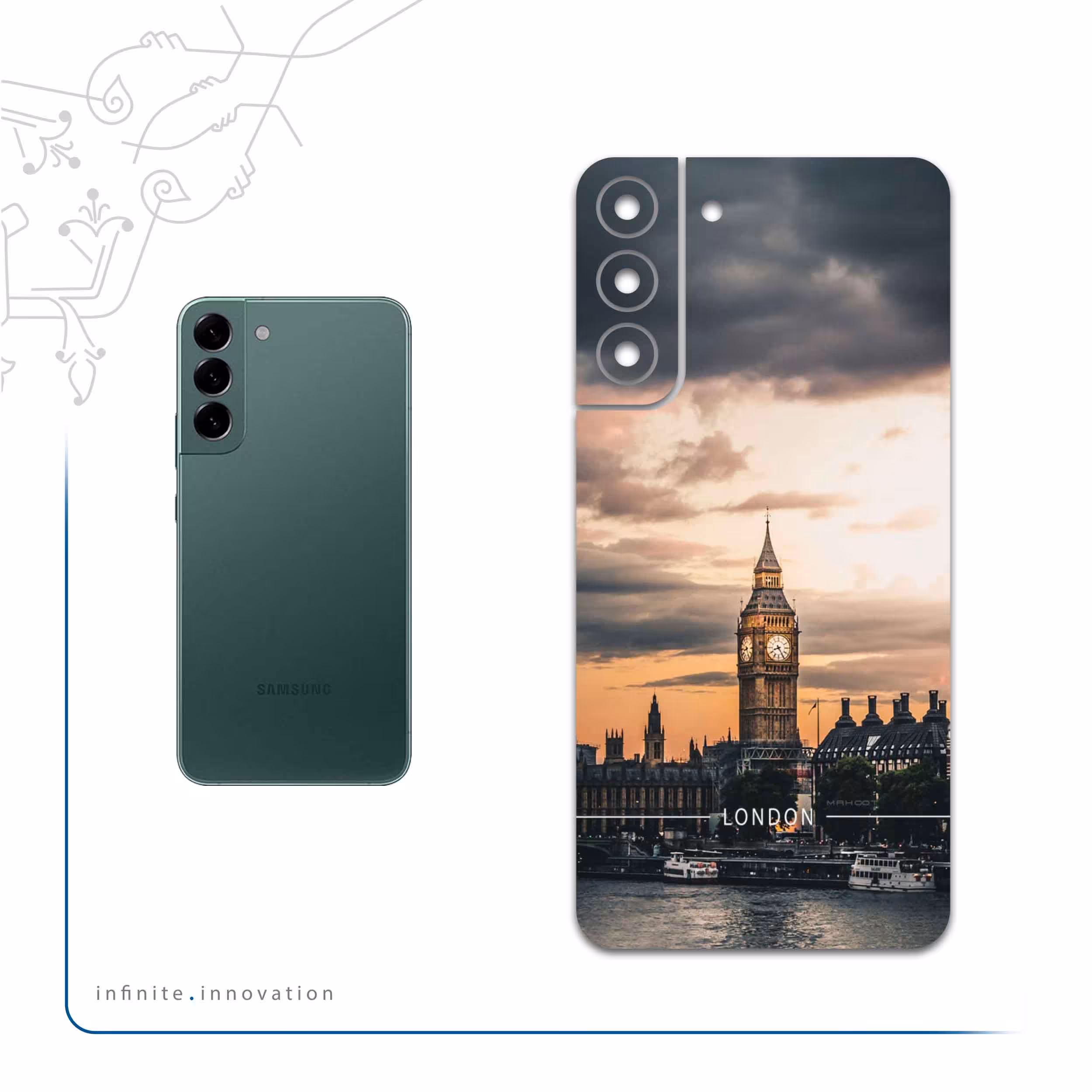 برچسب پوششی ماهوت مدل London-City مناسب برای گوشی موبایل سامسونگ Galaxy S22 Plus 5G