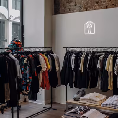 چراغ دیواری نئون دیزاین طرح Men-Clothes_WHT