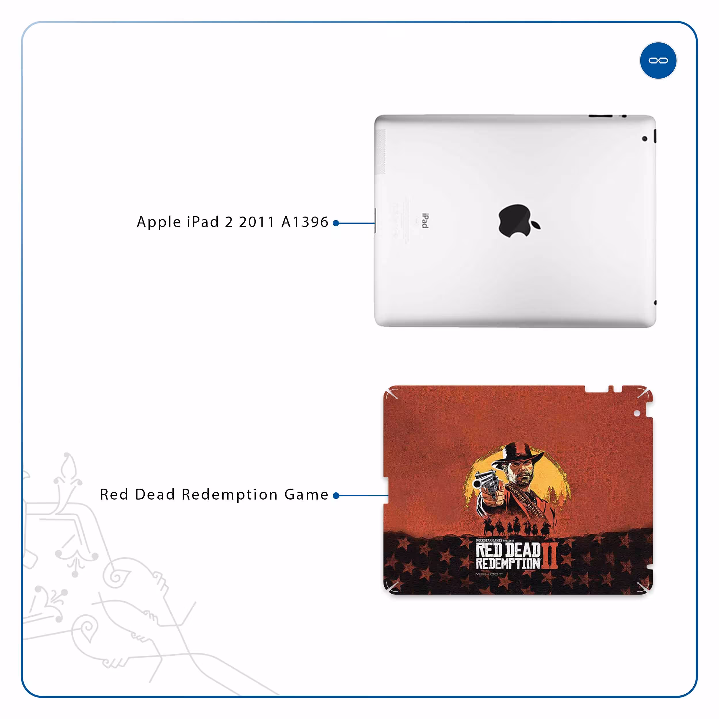 برچسب پوششی ماهوت مدل Red-Dead-Redemption-Game مناسب برای تبلت اپل iPad 2 2011 A1396
