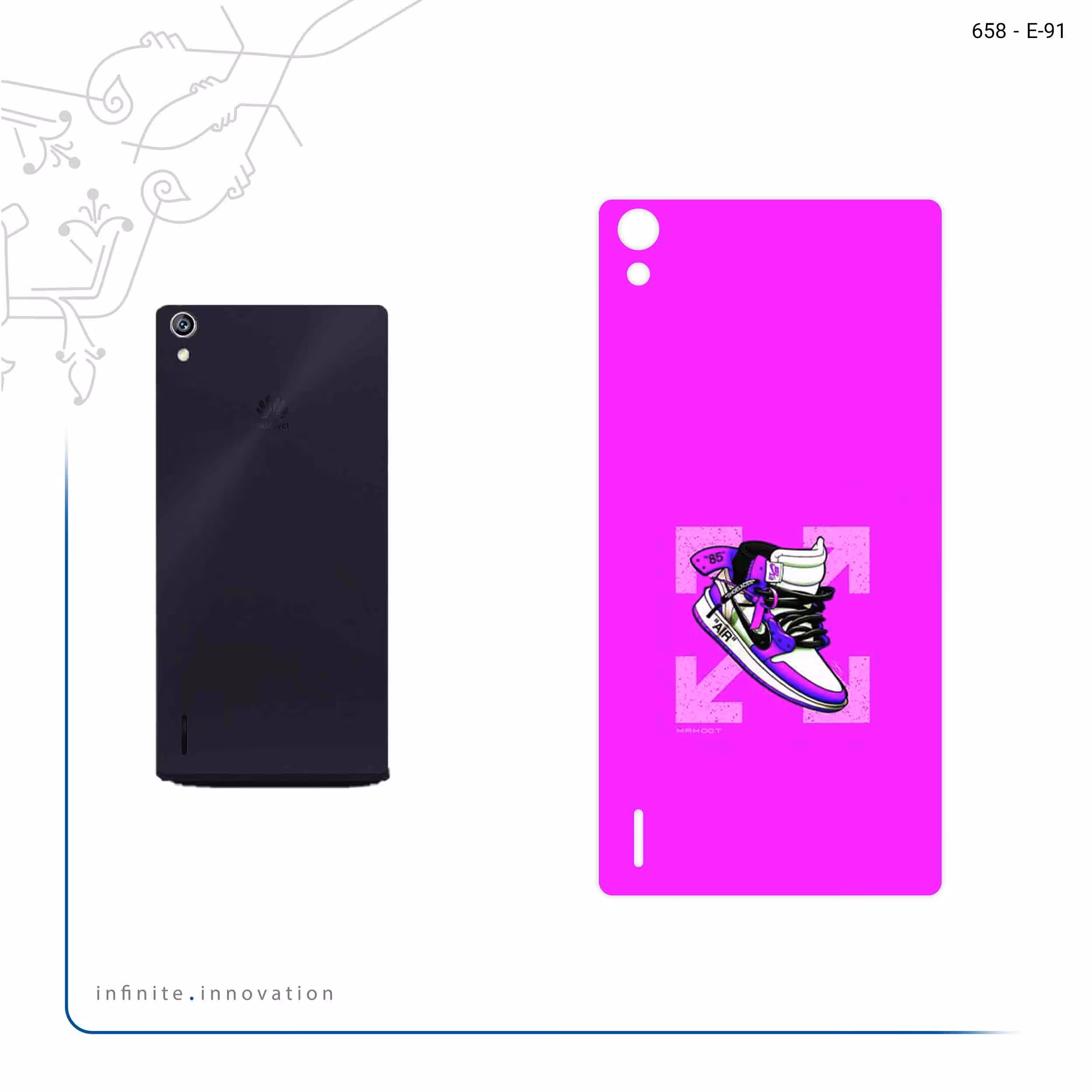 برچسب پوششی ماهوت مدل Nike Air Sneaker Digital Art مناسب برای گوشی موبایل هوآوی Ascend P7