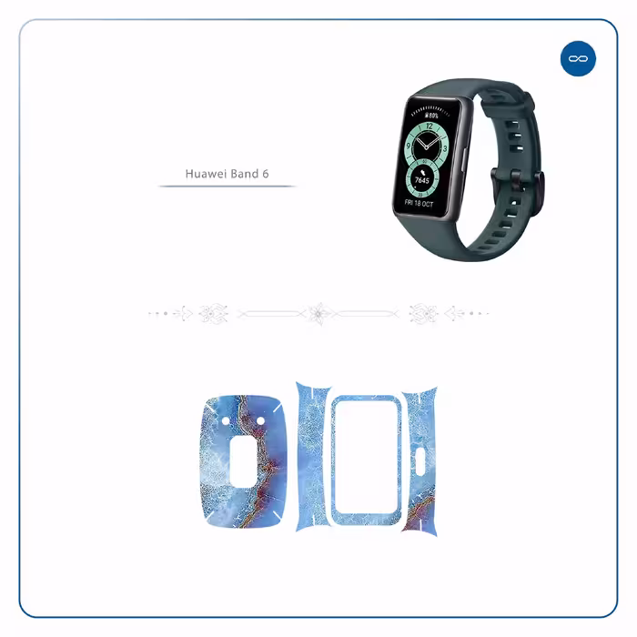 برچسب ماهوت طرح Blue Ocean Marble مناسب برای ساعت هوشمند هوآوی band 6